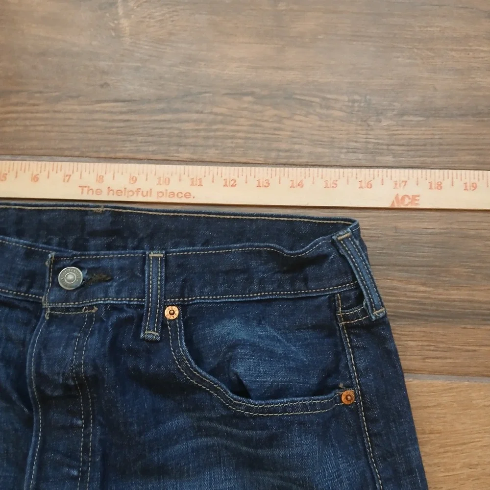 Levi's 501 Jeans Men 34x30 (FITS 31x28) Dark Blue Button Fly Straight Leg Denim